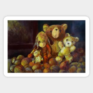 Still Life With Teddy Bears Sticker